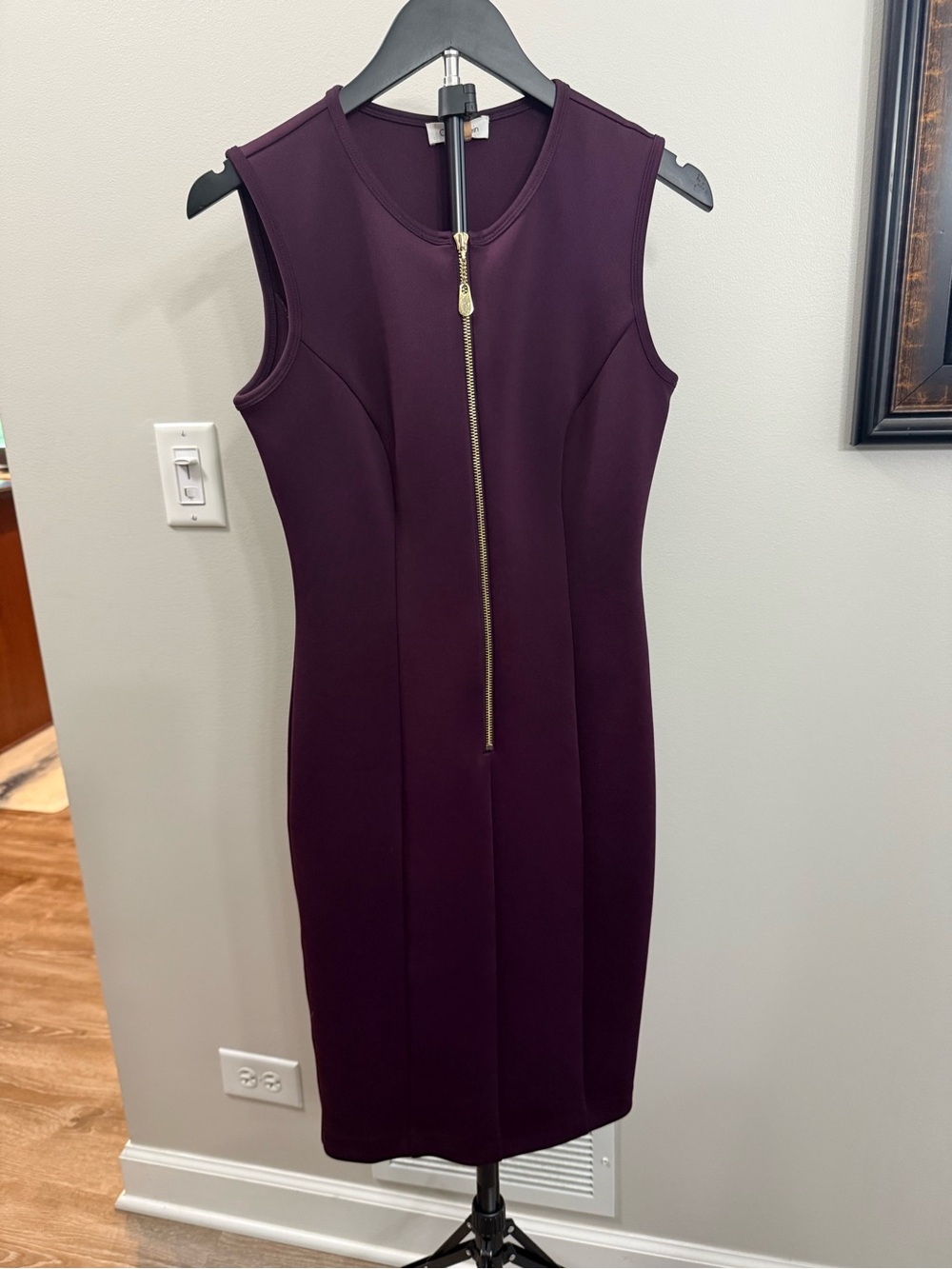 Calvin Klein Plum Sleeveless Zip-Front Dress